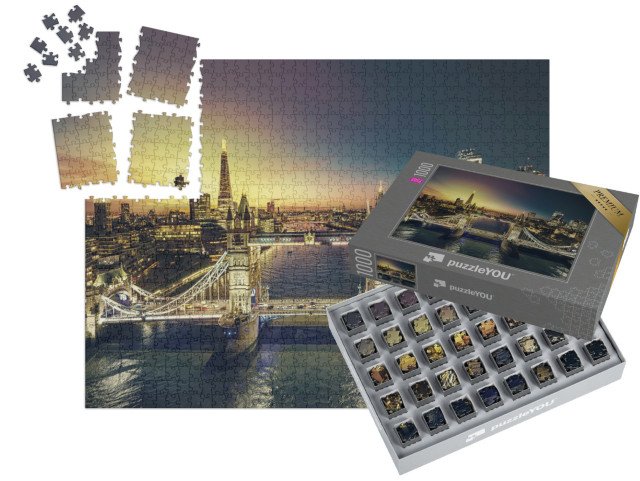 SMART SORTED® | Puzzle 1000 dílků „Západ slunce v Londýně, Anglie“