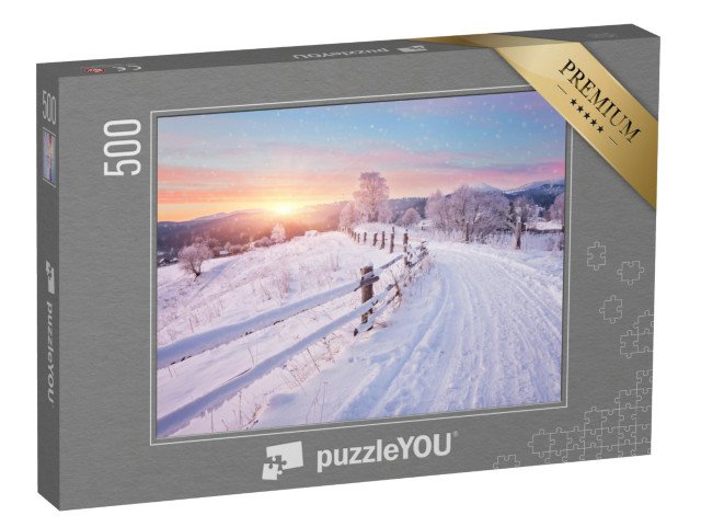 puzzle 500 dílků „Západ slunce v zimní říši divů“
