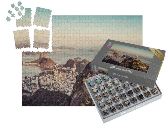 SMART SORTED® | Puzzle 1000 dílků „Zátoka Botafogo a hora Sugarloaf, Rio De Janeiro, Brazílie“