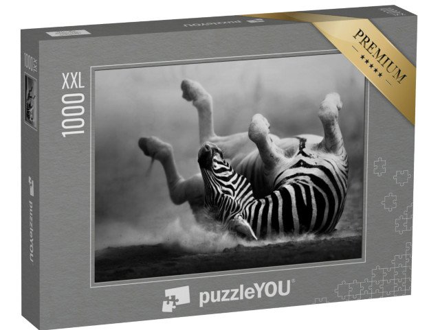 puzzle 1000 dílků XXL „Zebra se válí v prachu“
