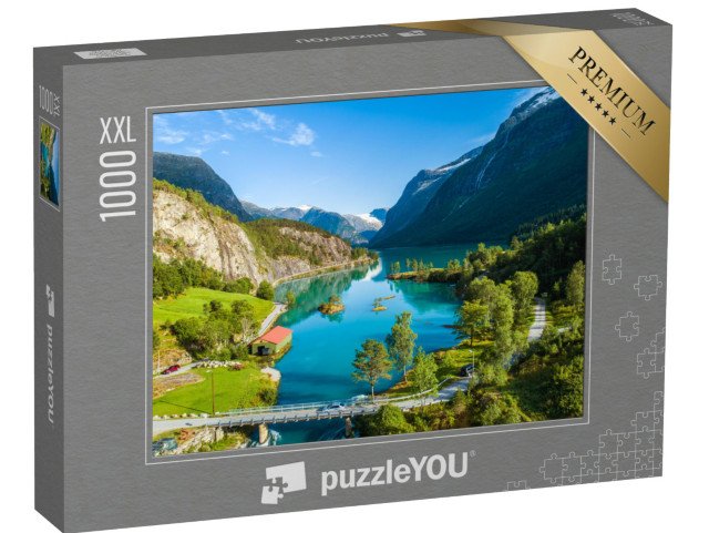 puzzle 1000 dílků XXL „Zelené jezero v Norsku“