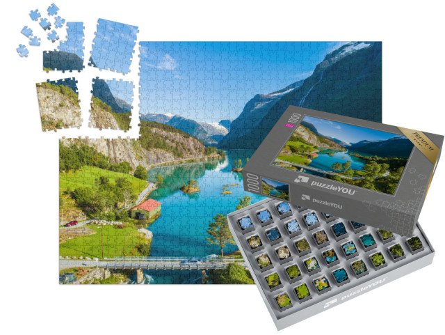 SMART SORTED® | Puzzle 1000 dílků „Zelené jezero v Norsku“