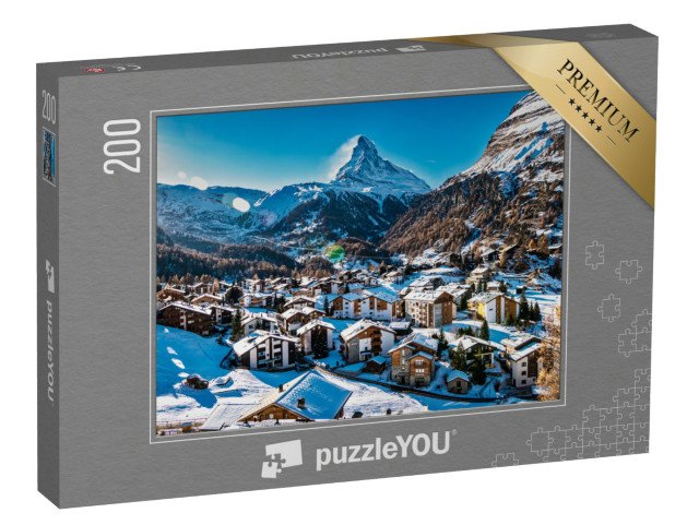 puzzle 200 dílků „Zermatt a Matterhorn, Švýcarsko“
