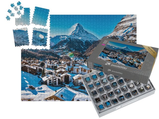 SMART SORTED® | Puzzle 1000 dílků „Zermatt a Matterhorn, Švýcarsko“