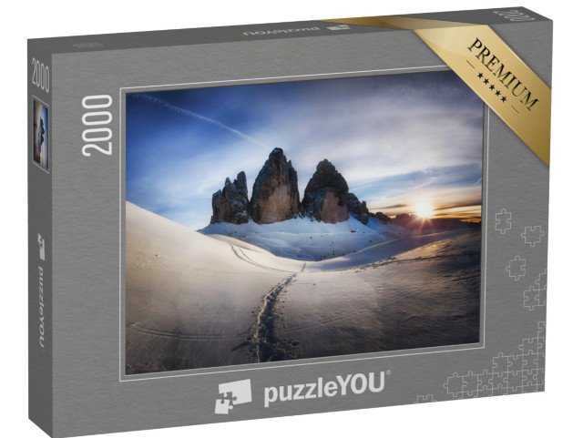 puzzle 2000 dílků „Zimní ráno na Třech vrcholech, Dolomity, Itálie“