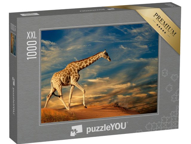 puzzle 1000 dílků XXL „Žirafa na písečné duně v Jižní Africe“