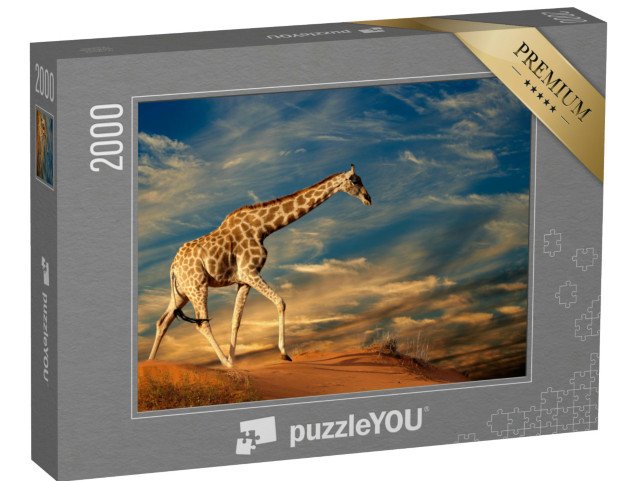 puzzle 2000 dílků „Žirafa na písečné duně v Jižní Africe“