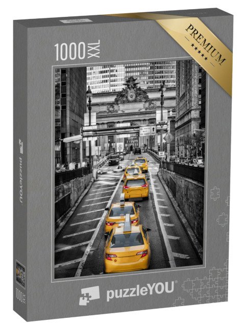 puzzle 1000 dílků XXL „Žluté taxíky před terminálem Grand Central, New York, USA“