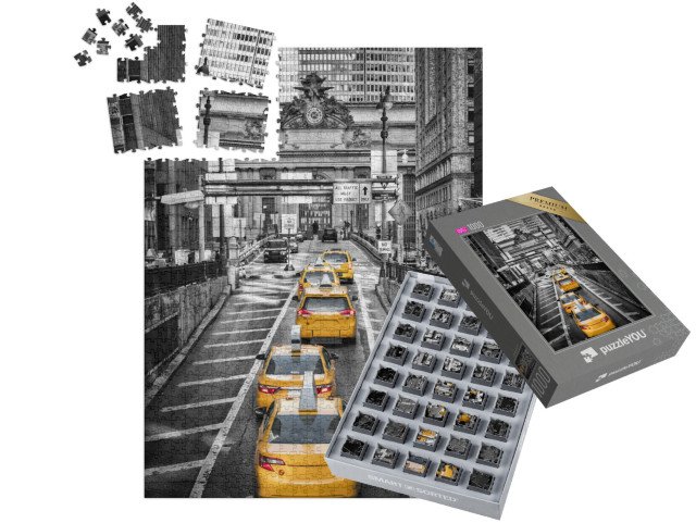 SMART SORTED® | Puzzle 1000 dílků „Žluté taxíky před terminálem Grand Central, New York, USA“