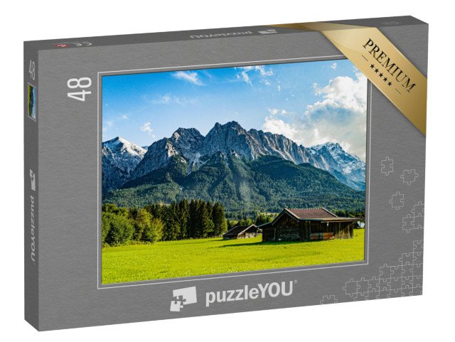 puzzle 48 dílků „Zugspitze při pohledu z Grainau/Garmisch-Partenkirchenu“