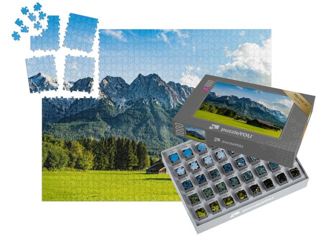 SMART SORTED® | Puzzle 1000 dílků „Zugspitze při pohledu z Grainau/Garmisch-Partenkirchenu“
