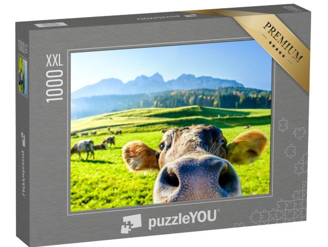 puzzle 1000 dílků XXL „Zvědavá kráva“