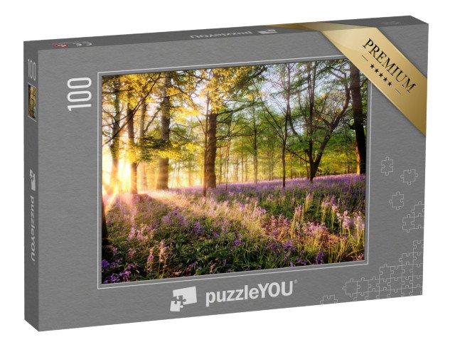 puzzle 100 dílků „Zvonky v lese při východu slunce“