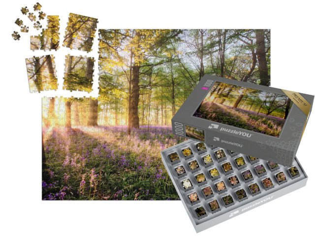 SMART SORTED® | Puzzle 1000 dílků „Zvonky v lese při východu slunce“