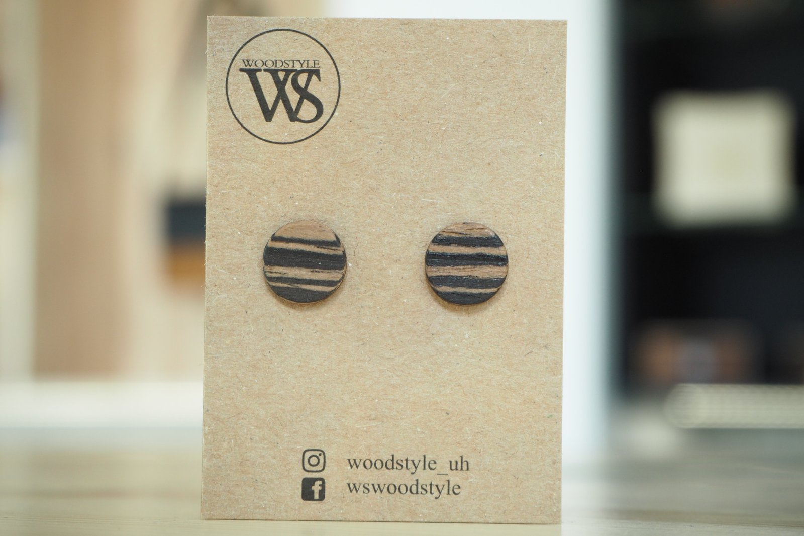 Wood Style Náušnice z dýhy Dub černý