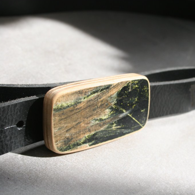 Wood Style Opasek Skejt Slim Obvod pasu: 95, Barva kůže: Černá