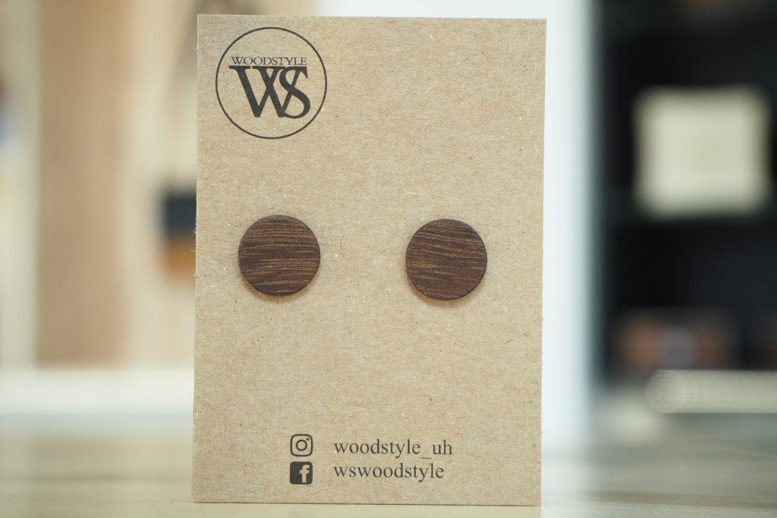 Wood Style Náušnice z dýhy Ořech