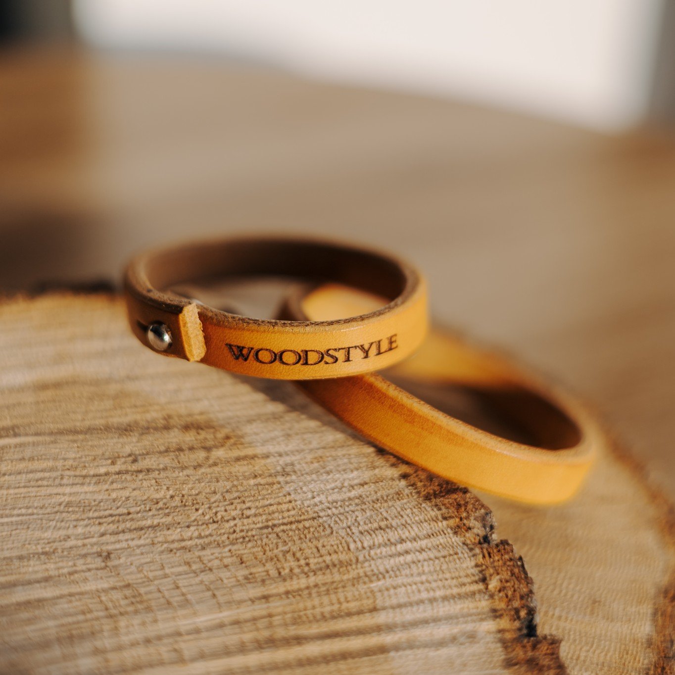 Wood Style Kožený náramek - Caramel Velikost náramku: M