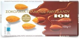 ION AMYGDALOU mléčná čokoláda s celými mandlemi 100g