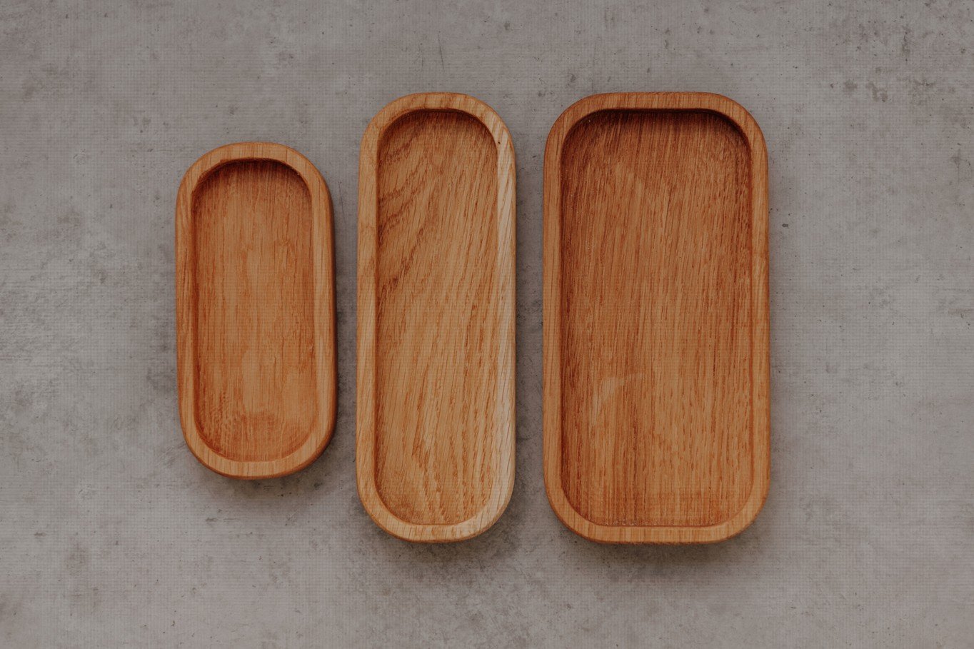 Wood Style Tácek ovál - Dub Velikost tácku: Sada třech velikostí