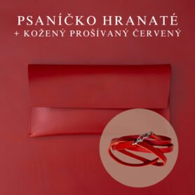 Wood Style Psaníčko Hranaté - Červené Popruh: Kožený prošívaný Červený