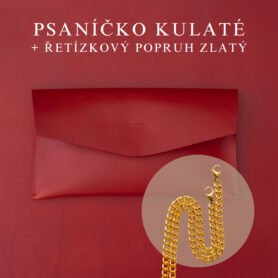 Wood Style Psaníčko Kulaté - Červené Popruh: Řetízkový zlatý