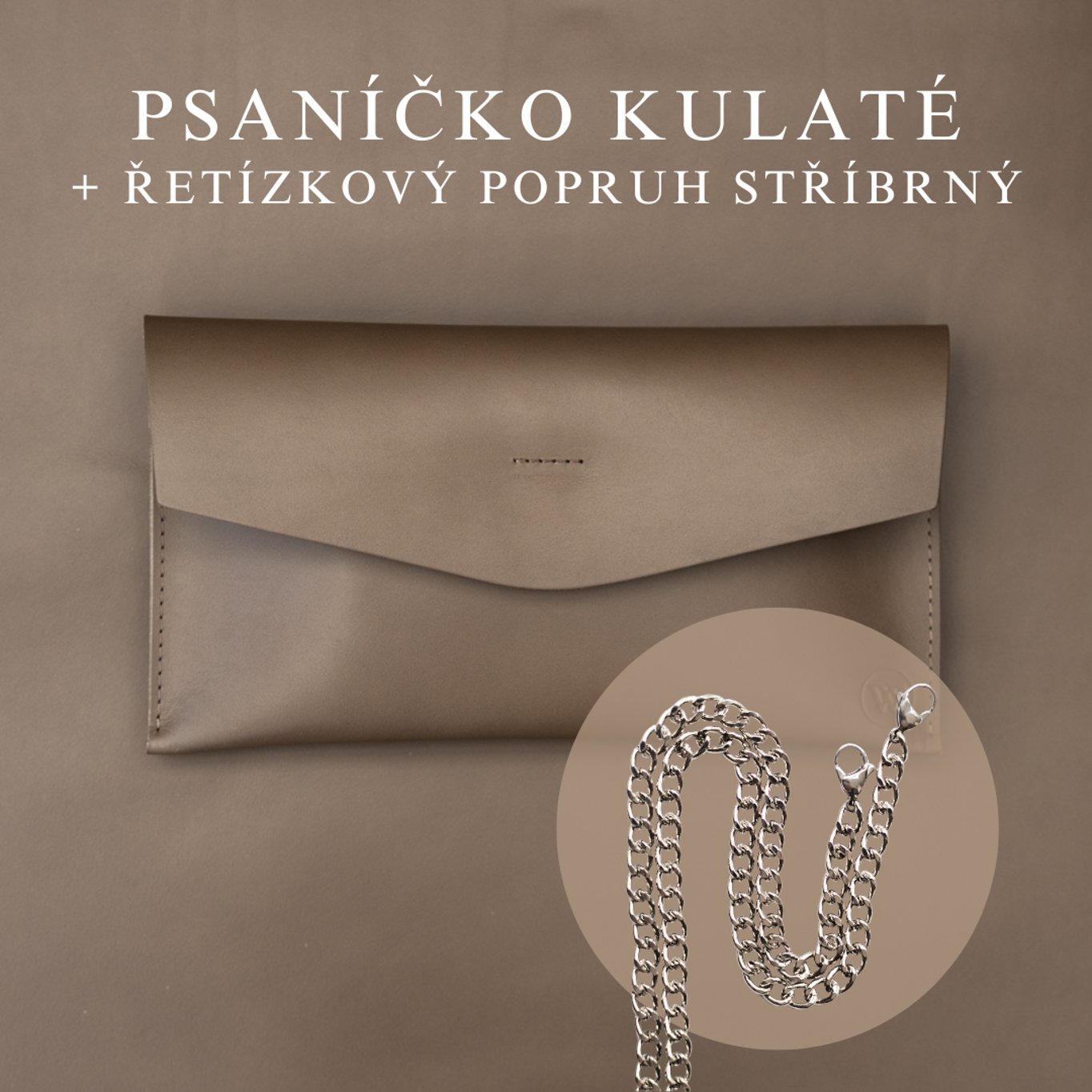 Wood Style Psaníčko Kulaté - Mokka Popruh: Řetízkový stříbrný