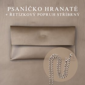 Wood Style Psaníčko Hranaté - Mokka Popruh: Řetízkový stříbrný