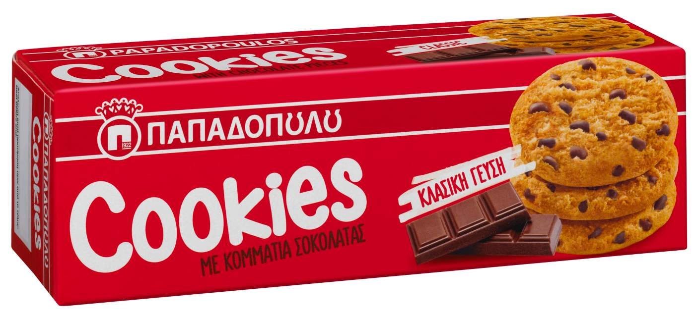 Papadopoulou Cookies s čokoládovými lupínky 180g