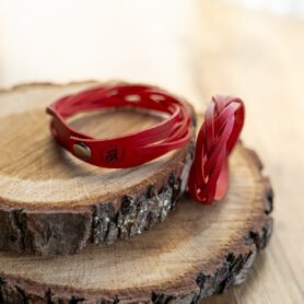 Wood Style Proplétaný náramek - Červená Velikost náramku: XL