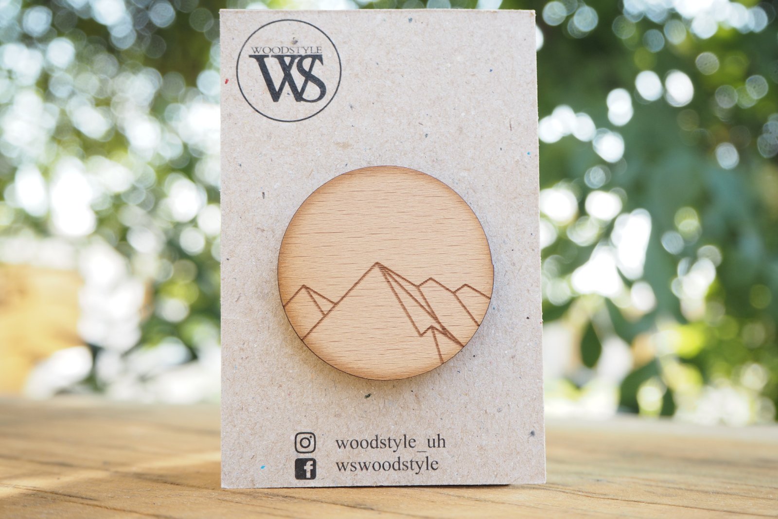 Wood Style Brož Mountains ring barva: světlá