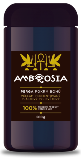 RAW'S PERGA (Pokrm Bohů) - (čerstvá ČR) Česká perga: 500g - Fialové sklo