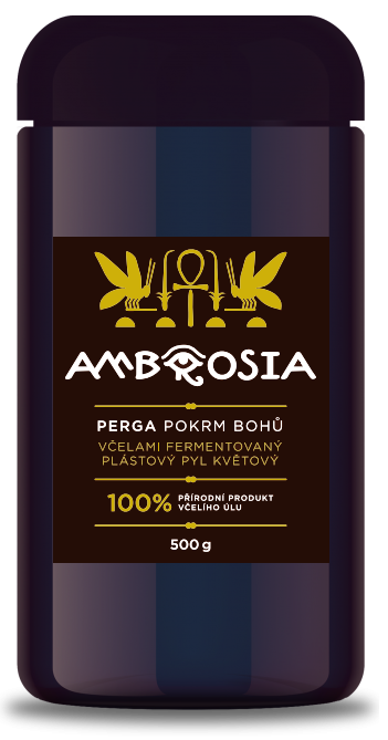 RAW'S PERGA (Pokrm Bohů) - (čerstvá ČR) Česká perga: 500g - Fialové sklo
