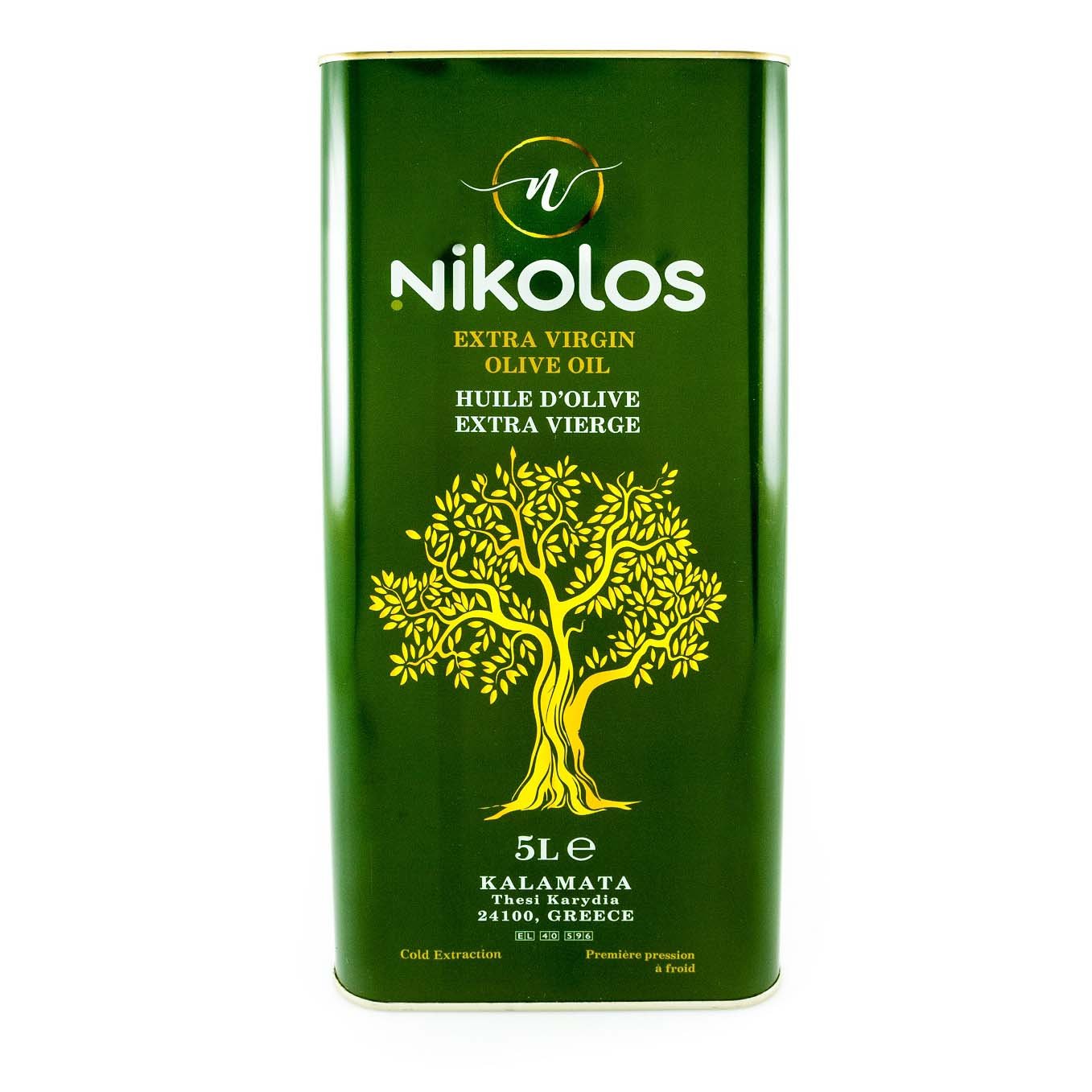 Nikolopoulos Estate Nikolos Kalamata Extra panenský olivový olej 0,3% 5 l - plech