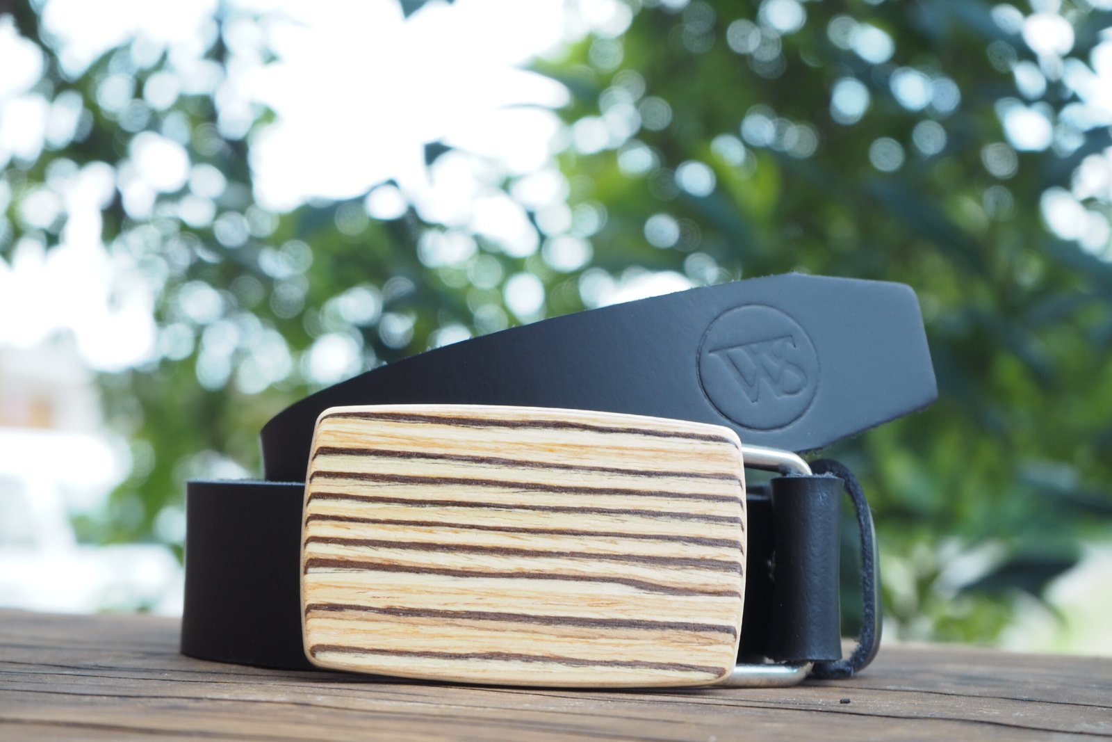 Wood Style Opasek Kulatý Zebráno Obvod pasu: 80, Barva kůže: Černá