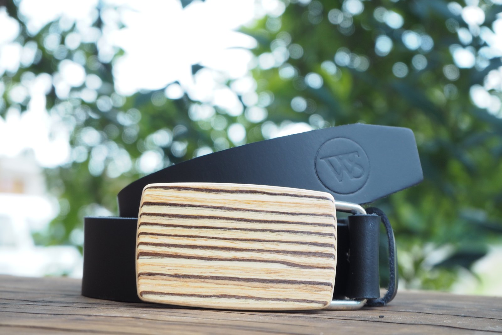 Wood Style Opasek Kulatý Zebráno Obvod pasu: 120, Barva kůže: Černá