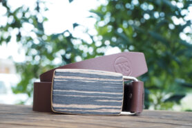 Wood Style Opasek Kulatý Dub černý Obvod pasu: 120, Barva kůže: Hnědá