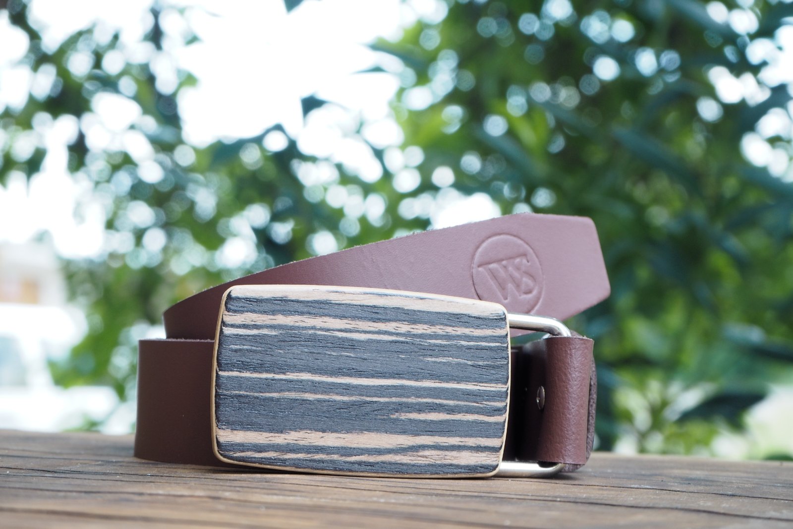 Wood Style Opasek Kulatý Dub černý Obvod pasu: 120, Barva kůže: Hnědá