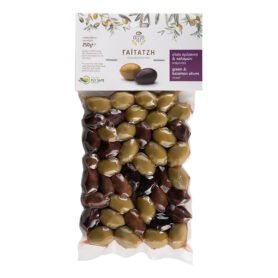 Gaitatzi Mix černé a zelené olivy s peckou vakuum 250g