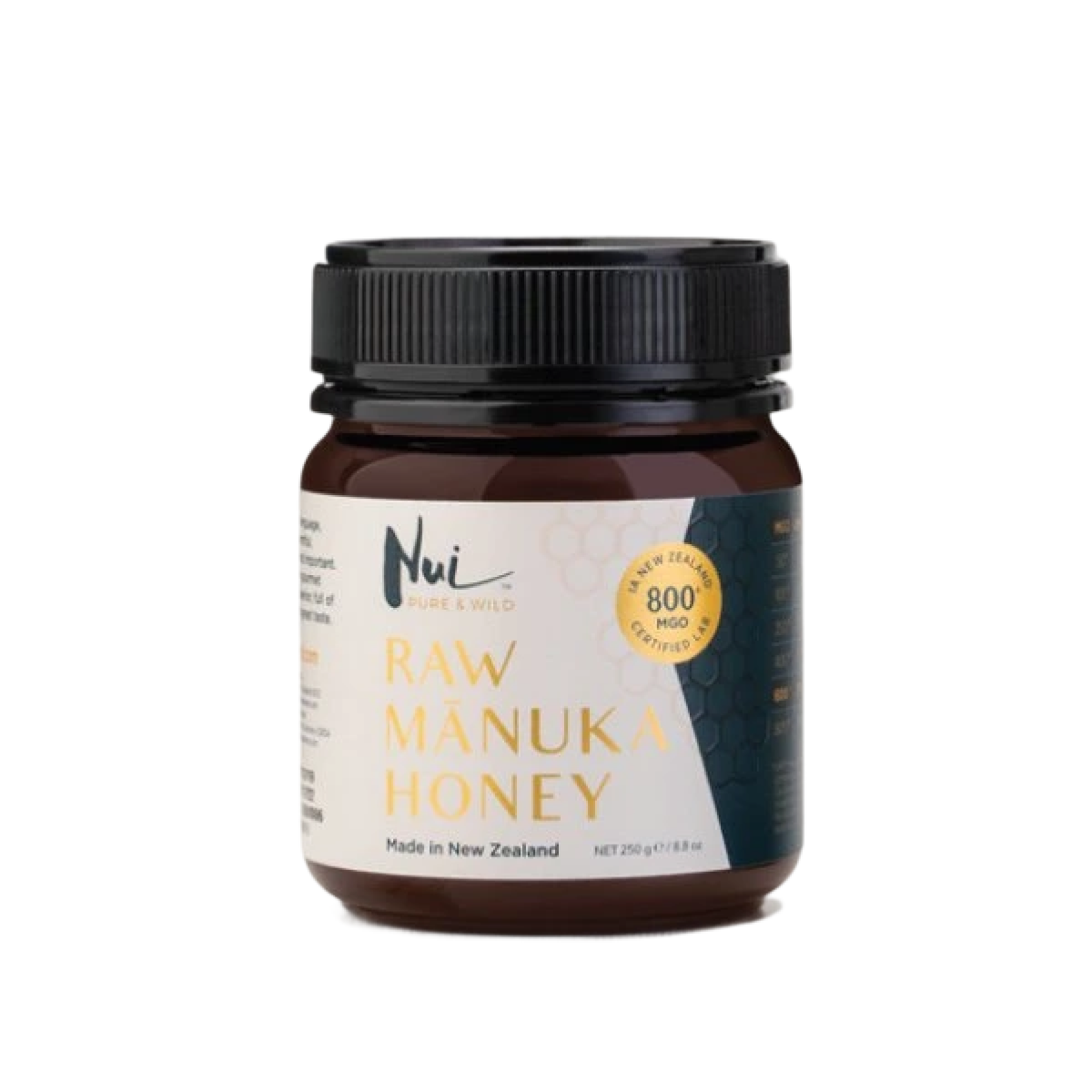 NUI PURE & WILD NUI RAW Manukový med (MGO 800+) -250g (Nový zéland)