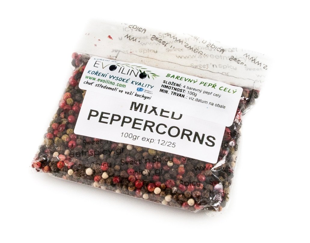 Evoilino Korfu koření 4barevný pepř celý 100g