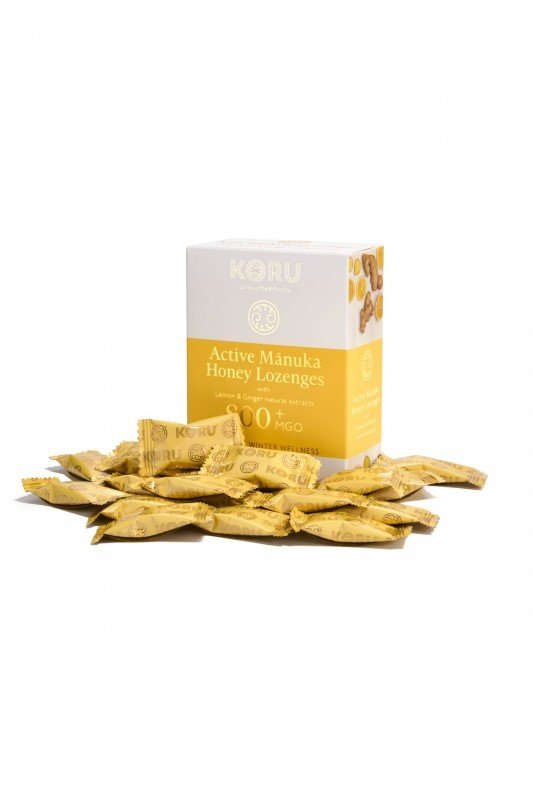 KORU MANUKA PASTILKY (MGO 800+) -24ks -67g (KORU) Vybrat příchuť: Citrón a Zázvor