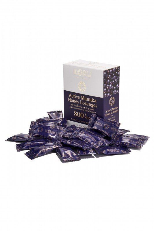 KORU MANUKA PASTILKY (MGO 800+) -24ks -67g (KORU) Vybrat příchuť: Černý rybíz a Hroznová jádra