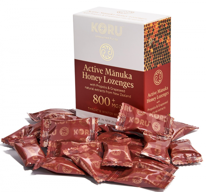 KORU MANUKA PASTILKY (MGO 800+) -24ks -67g (KORU) Vybrat příchuť: Propolis a Hroznová jádra