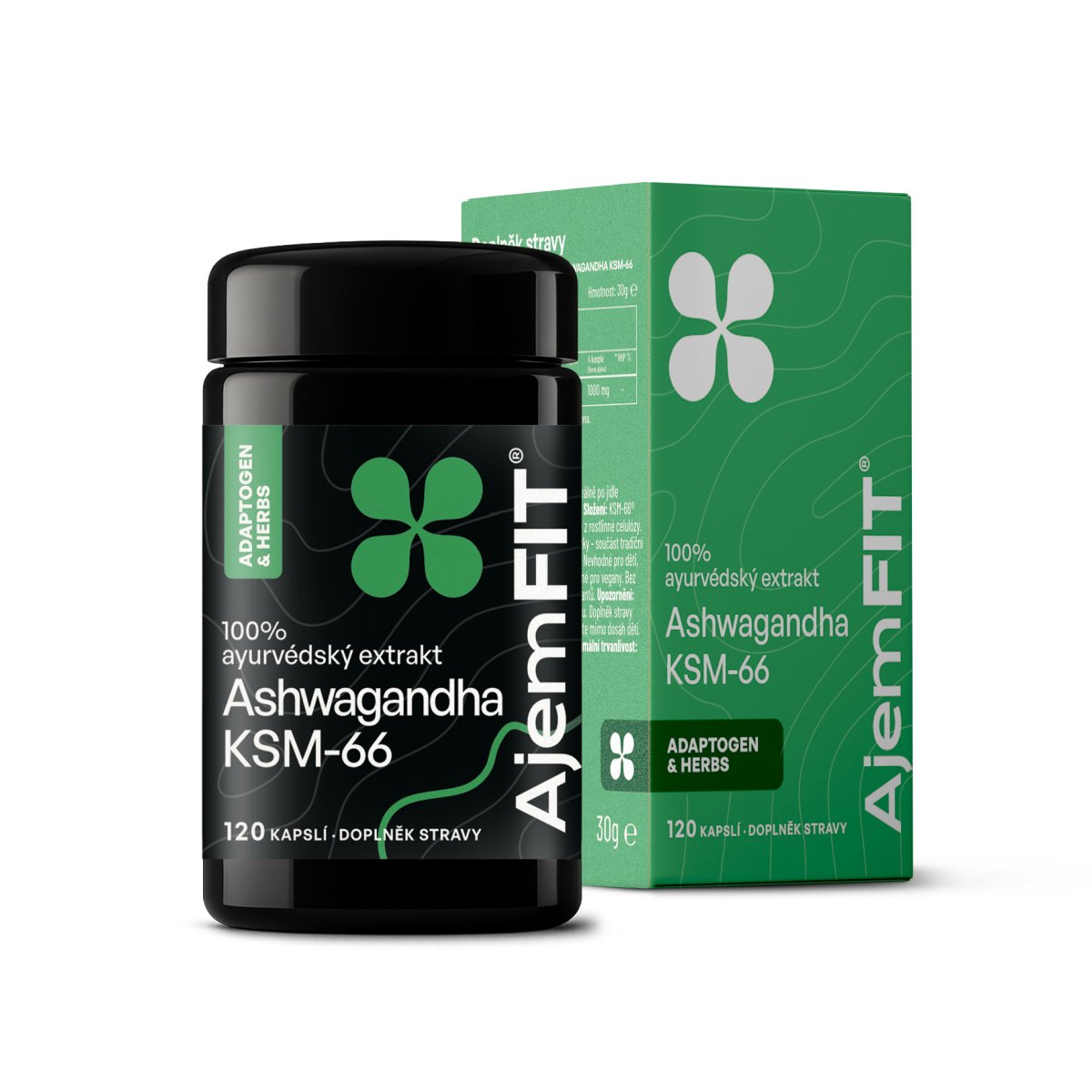 AjemFIT Ashwagandha (Ayurvédský extrakt KSM66®) - 120 kapslí (30g)