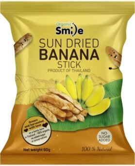 ORGANIC SMILE Sušené Banánky (Tyčinky) -60g (Thajsko) Sušené banánky: 1 Balení - (60g)