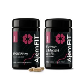 AjemFIT Balíček pro Podporu Libida a Plodnosti - 100% ČISTÉ RAW BÝČÍ ŽLÁZY - 80/240 kapslí (28g/84g) + 100% ČISTÝ EXTRAKT Z ÚSTŘIC MAGAKI (Japonsko) - 120 kapslí (36g)