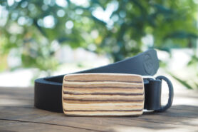 Wood Style Opasek Slim Zebráno Obvod pasu: 110, Barva kůže: Černá