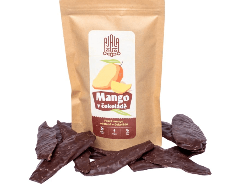 AJALA Pravé mango ve 100% čokoládě -150g/1500g (Ekvádor) BANÁNKY: 1ks - (150g)