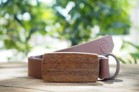 Wood Style Opasek Slim Ořech Obvod pasu: 120, Barva kůže: Hnědá